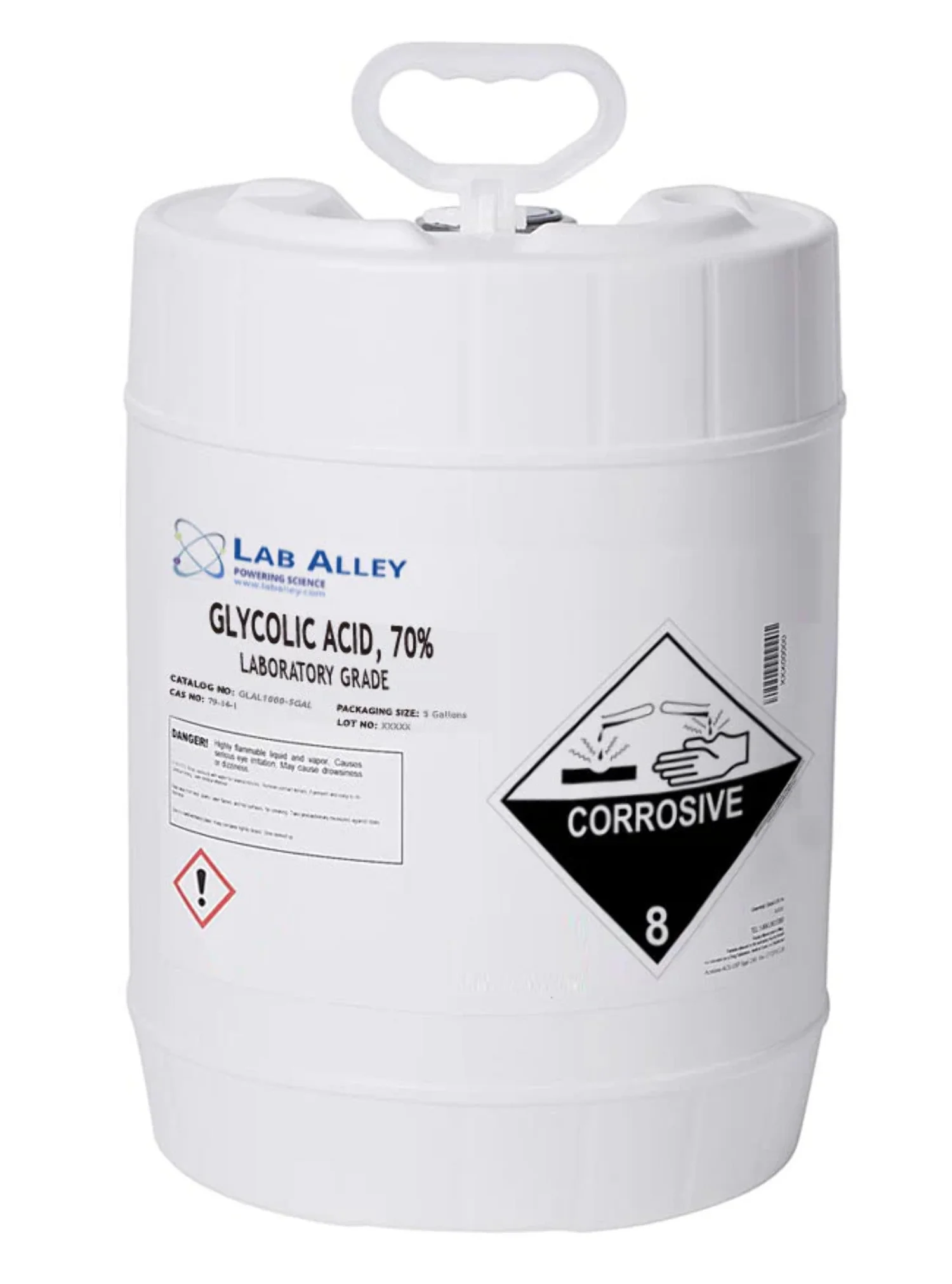 Glycolic Acid 70% Solution, Lab Grade 4L