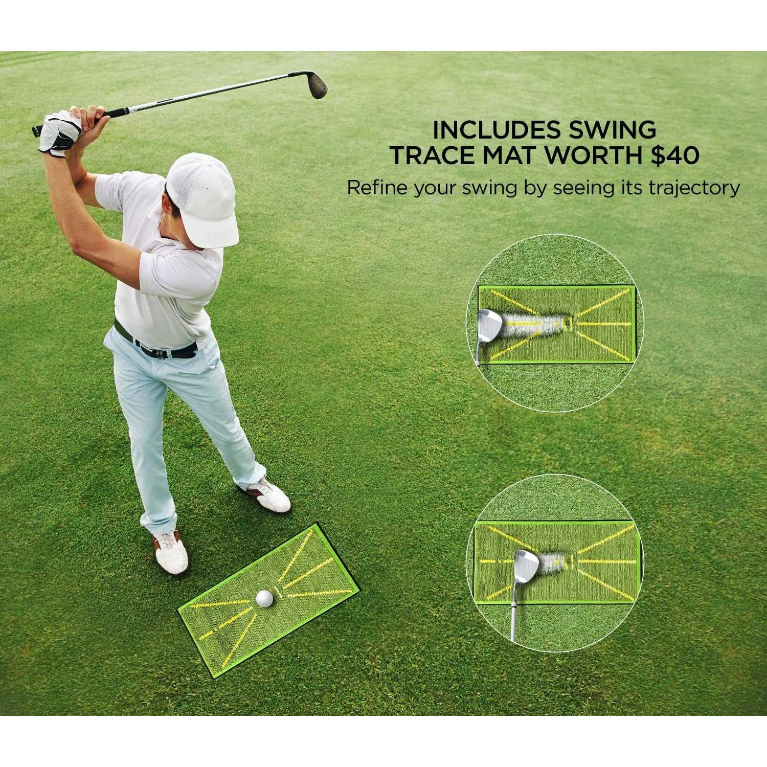 Golf Cage Net 10x10x10 Ft Golf Hitting Cage with Frame and Netting Enclosure Target Cloth and Swing Practice Mat for Indoor Outdoor Backyard Driving