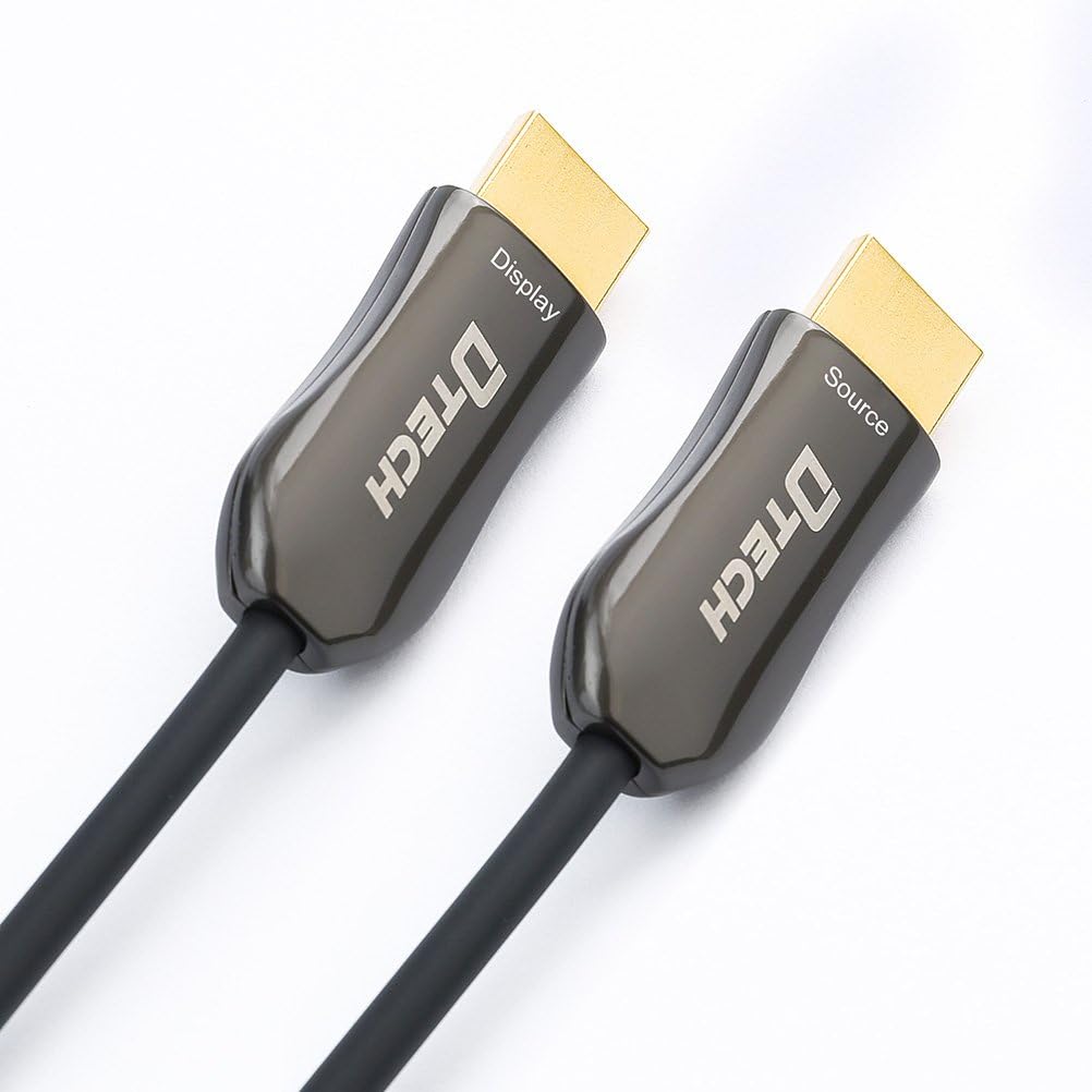 DTECH Ultra Slim 200 Feet Fiber Optic HDMI 2.0 Cable 4K at 60Hz and 18Gbps Pro Series for in-Wall Installation