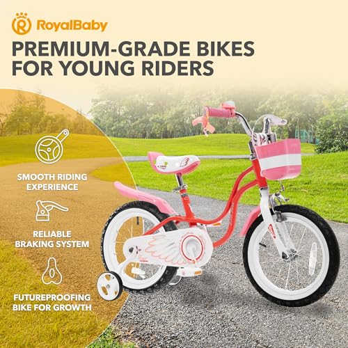 Royalbaby Princess Girls Kids Bike 12 14 16 18 20 Inch Children Bicycle with Basket for Age 3-12 Years