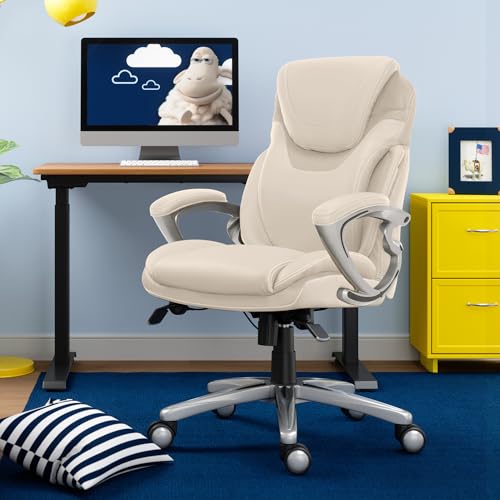 Serta Bryce Executive Office Chair, Ergonomic Computer DeskChairs with Patented AIR Lumbar Support, Comfy Body Pillows, Height Adjustable