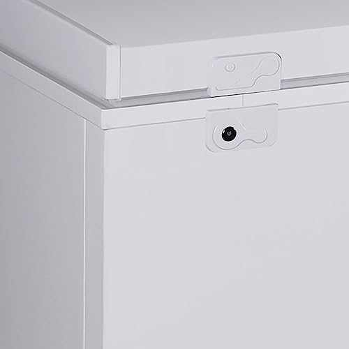 Hamilton Beach Chest Deep Freezer - White, GARAGE READY Food for Large Family, Storage Basket, Space-Saving Flat Back, Stay-Open Lid