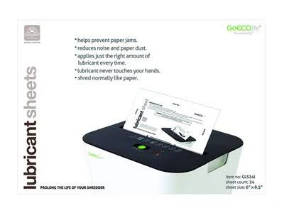 Goecolife Shredder Lubricant Sheets, 8 1/2 x 5 1/2, 24/Pack