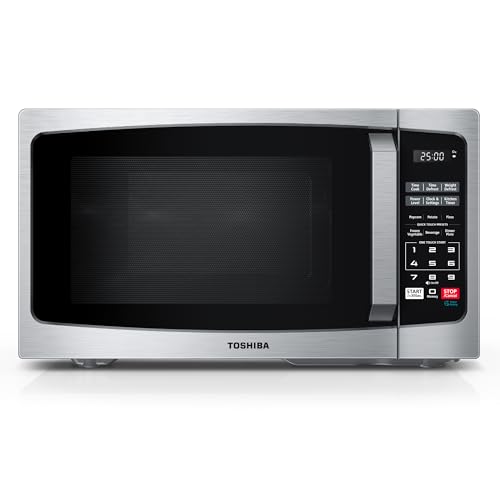 Toshiba ML-EM62P(SS) Large Countertop Microwave with Smart Sensor, 6 Menus, Auto Defrost, ECO Mode, Mute Option & 16.5" Position Memory Turntable
