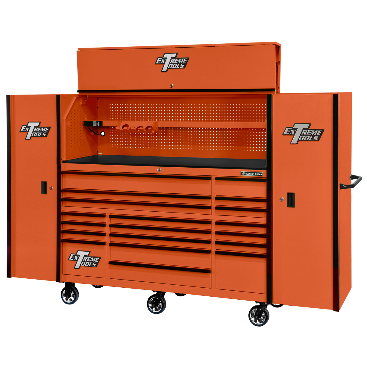 Extreme Tools 72 x 25 19 Drawers Roller, Hutch & 2 Side Lockers Combo