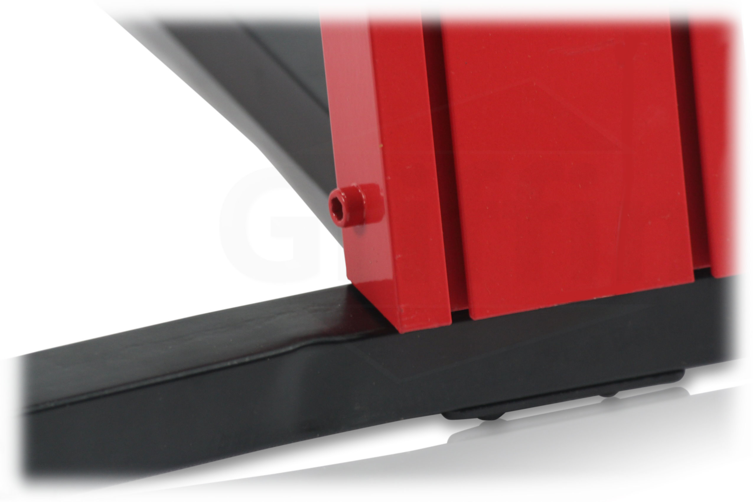 2-Tier Column Keyboard Stand with Mic Boom Arm by Griffin Double Sliding Multi Mounting Platform Red Stage Tower Rack Holder for Digital Piano