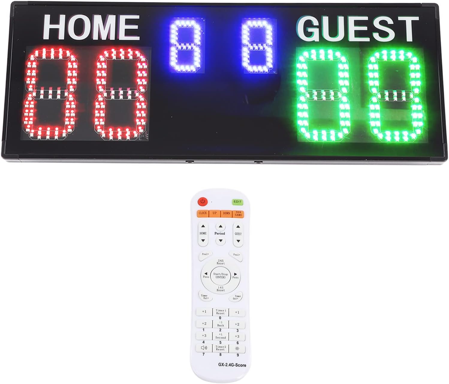 Tournament Remote Control Scoreboard - 5 Digit Scoreboard, Portable Electronic Scoreboard for Volleyball, Basketball
