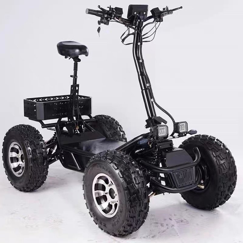 E7-5 4WD 60v50a 4 Wheel Golf Cart(Solid Black)