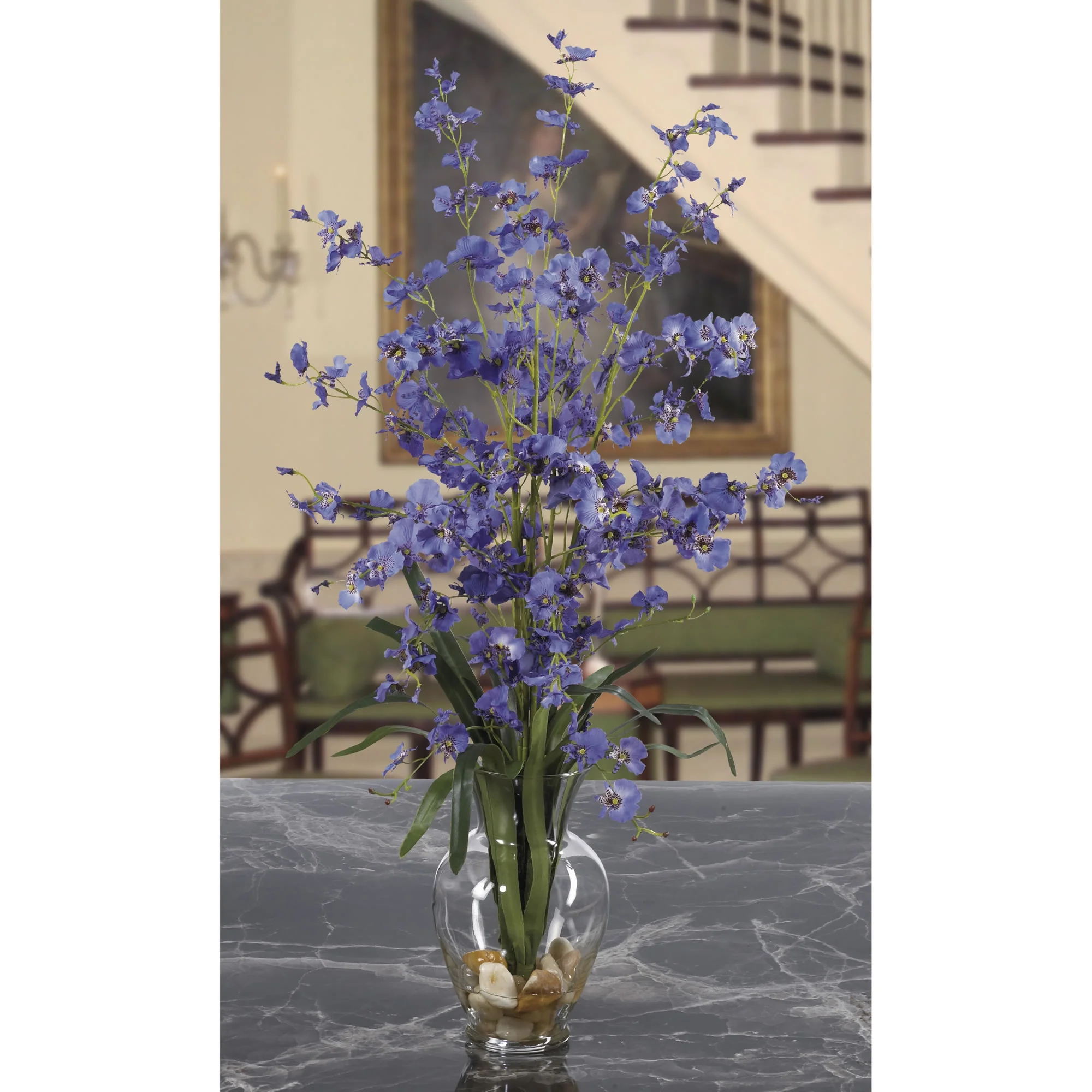 Nearly Natural Dancing Lady Liquid Illusion Silk Flower Arrangement, Purple