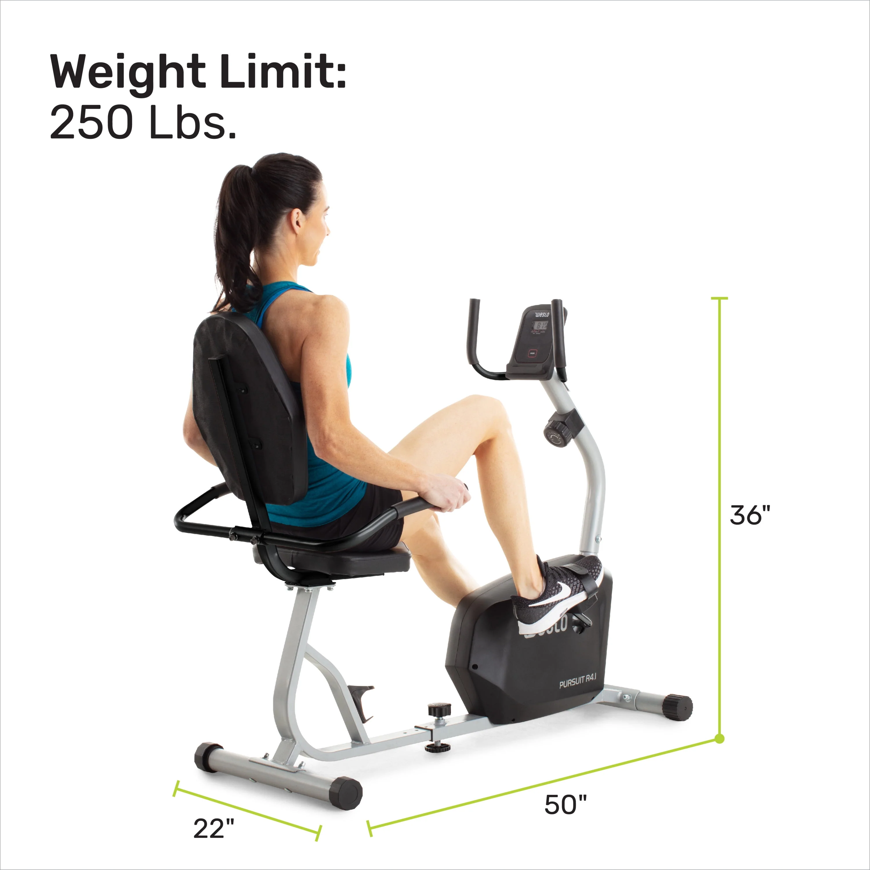 Weslo Pursuit R 4.1 Recumbent Exercise Bike with Inertia-Enhanced Flywheel