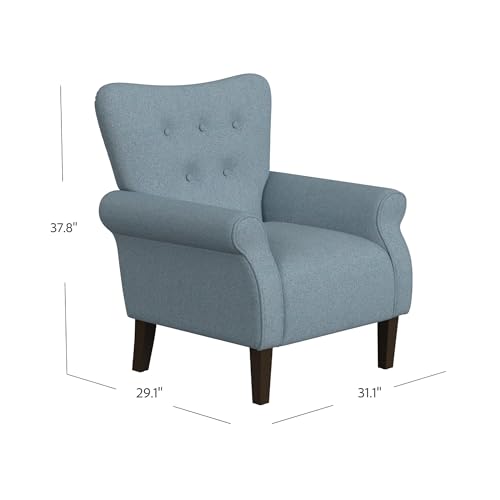 Home Decor | Upholstered Rolled Arm Wingback Accent Chair | Accent Chairs for Living Room & Bedroom | Decorative Home Furniture - Cream