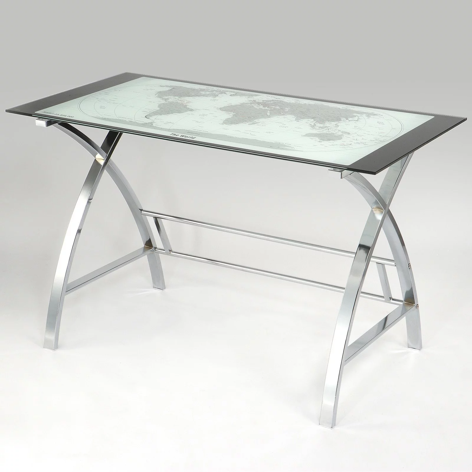 Powell World Map Computer Desk