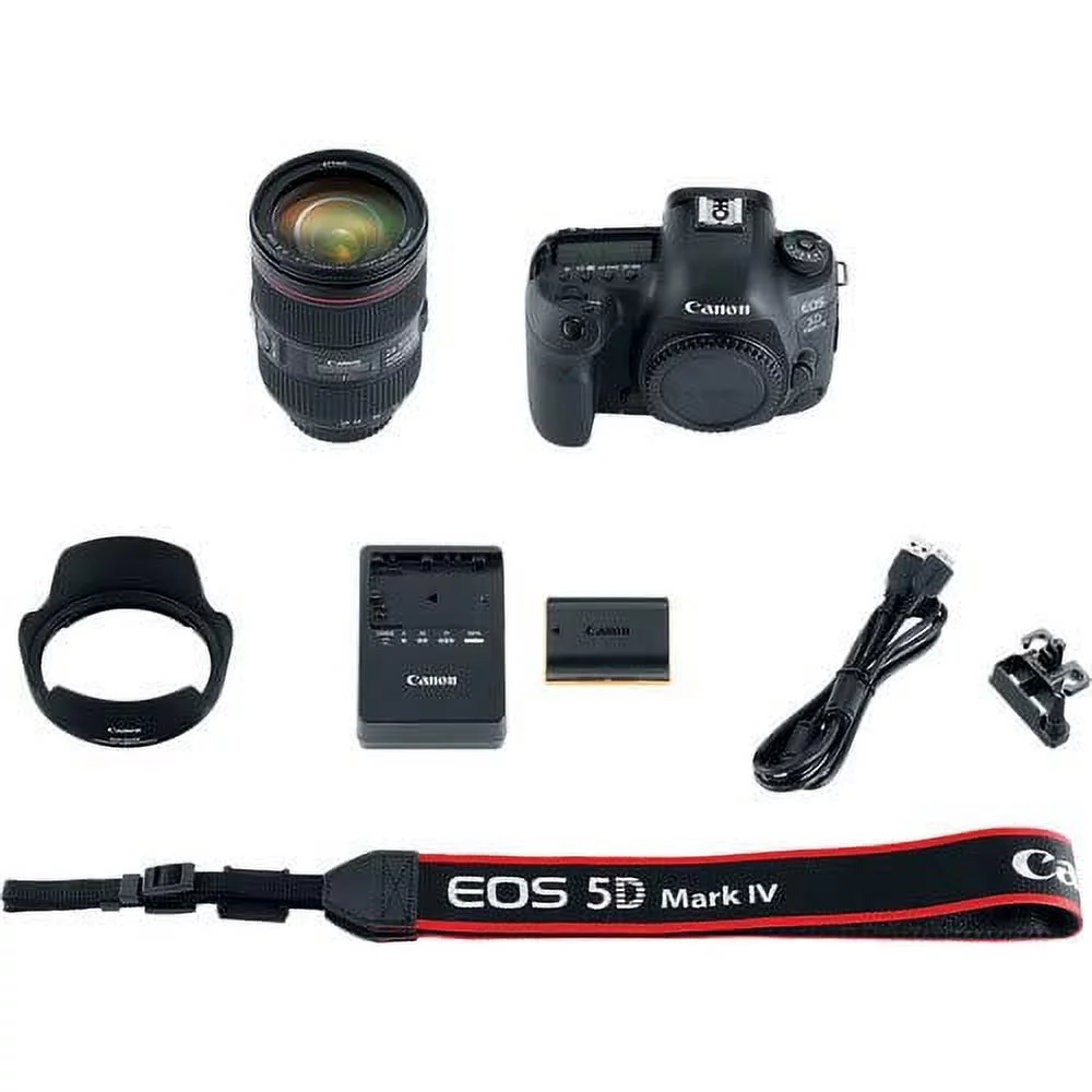Canon EOS 5D Mark IV DSLR Camera with 24-105mm f/4L II Lens (Intl Model) W/ Bag, Extra Battery, LED Light, Mic, Filters and More - Advanced Bundle