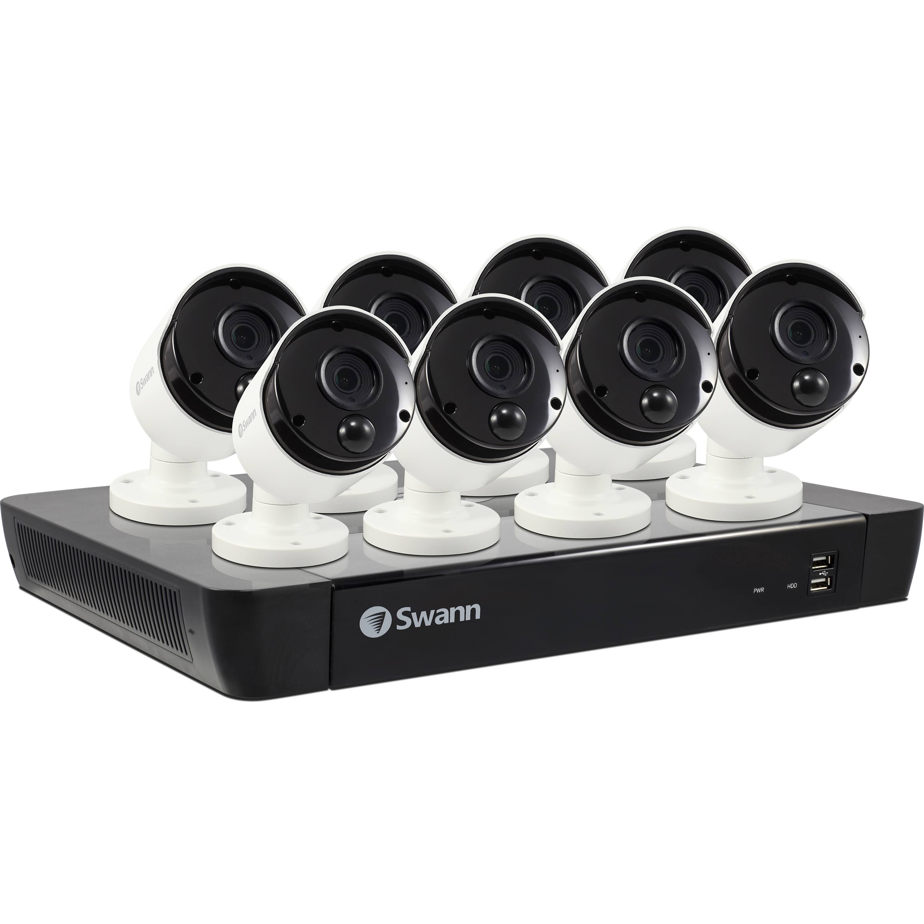 Swann SWNVK-1685808 16-Channel NVR with 8 Outdoor cameras Night Vision - NVR + camera(s) wired - 2 TB