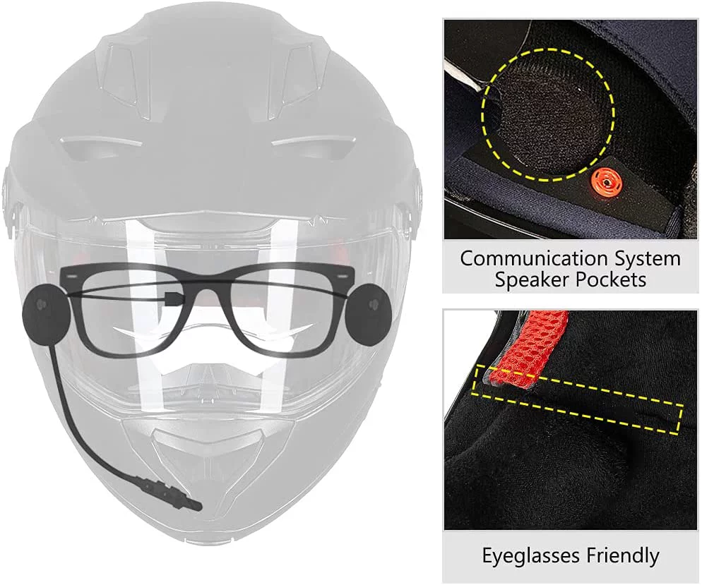 ILM Offroad ATV Helmet Full Face Modular Motorcycle Dirtbike Helmet Anti Fog Pinlock Visor for Men Women DOT (Matte Black, M)