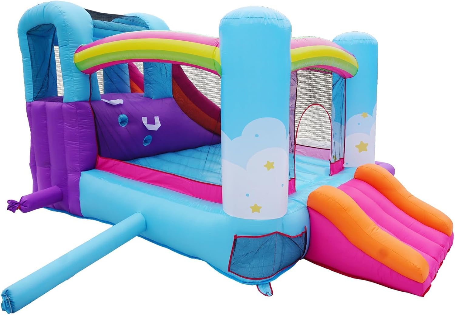 Inflatable Bounce House for Kids 3-6,Indoor Toddler Bouncer with Air Blower,Ball Pit,Slides,Reinforced PVC Bounce Floor