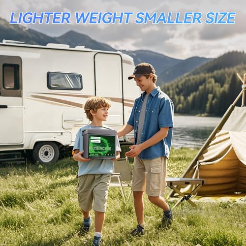12V 100Ah LiFePO4 Lithium Battery, Mini Deep Cycle Rechargeable LiFePO4 Battery, Max.15000 Cycles Built in 100A BMS for RV, Trolling Motor, Camping