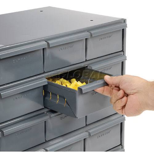 Durham 035-95 Drawer Bin Cabinet, 17-1/4 in. D, Gray