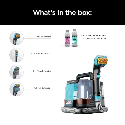 Shark StainStriker Portable Carpet Upholstery & Area Rug Cleaner, Bonus XL Tool & Full-Size Cleaning Solution, Stain & Odor Remover