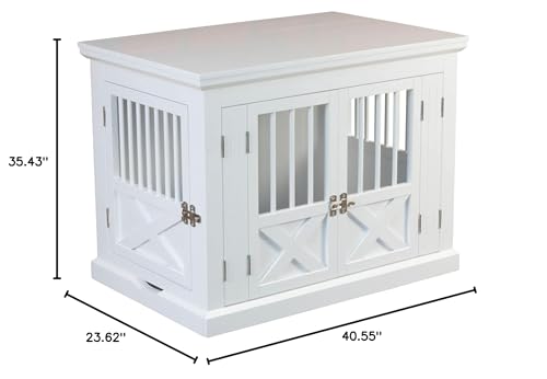 zoovilla Merry Products Triple Door Medium Dog Crate, Color White