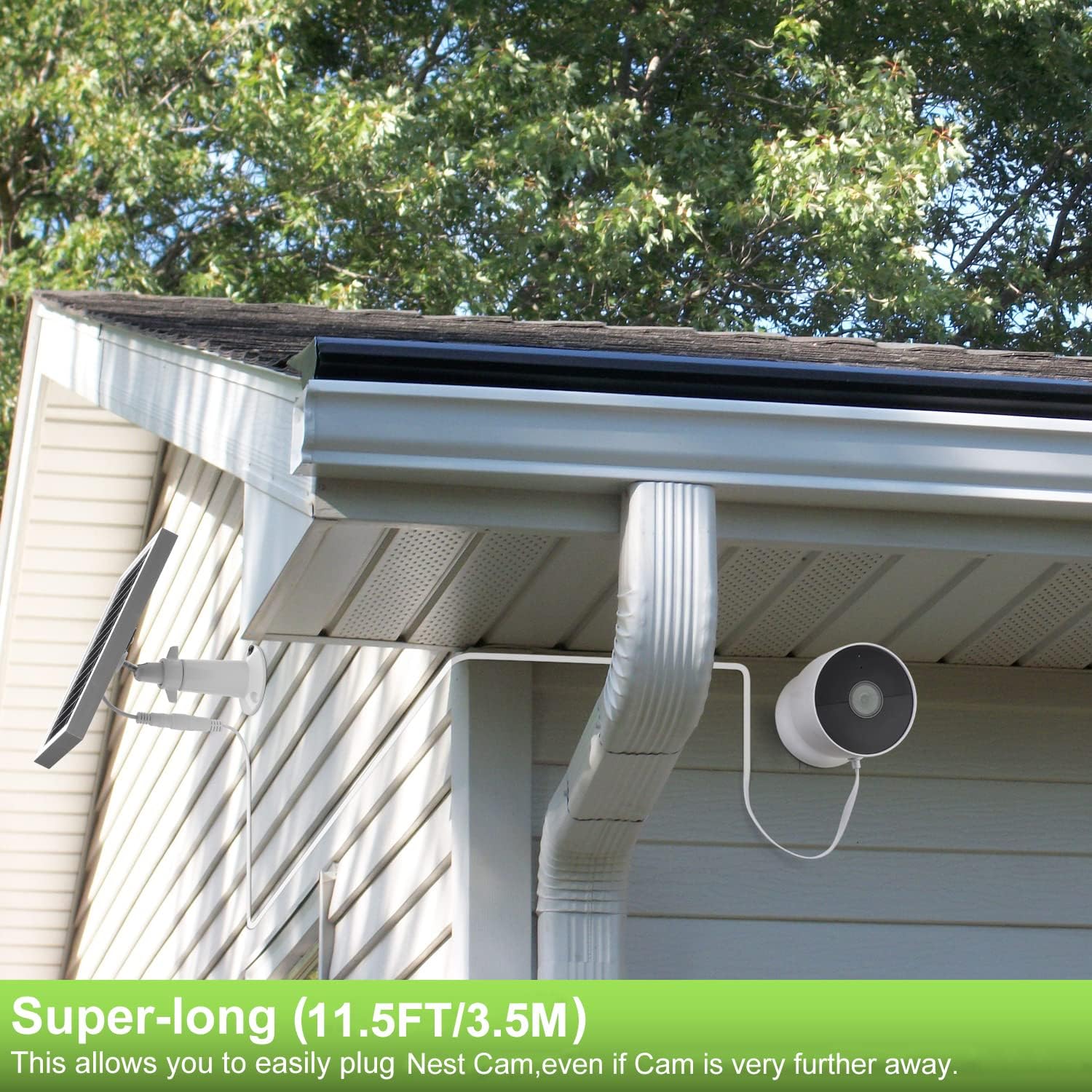 UYODM Solar Panel for Nest Camera (Battery),Keep Your Nest Camera INOUTCAMW 1080p Indoor/Outdoor Working- Silver