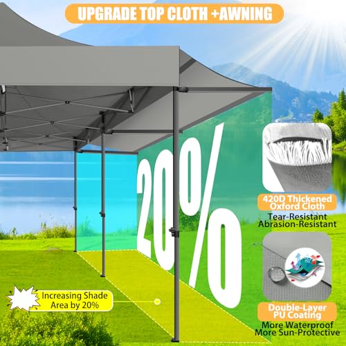 COBIZI 10x10 Pop Up Canopy Tent with Awning