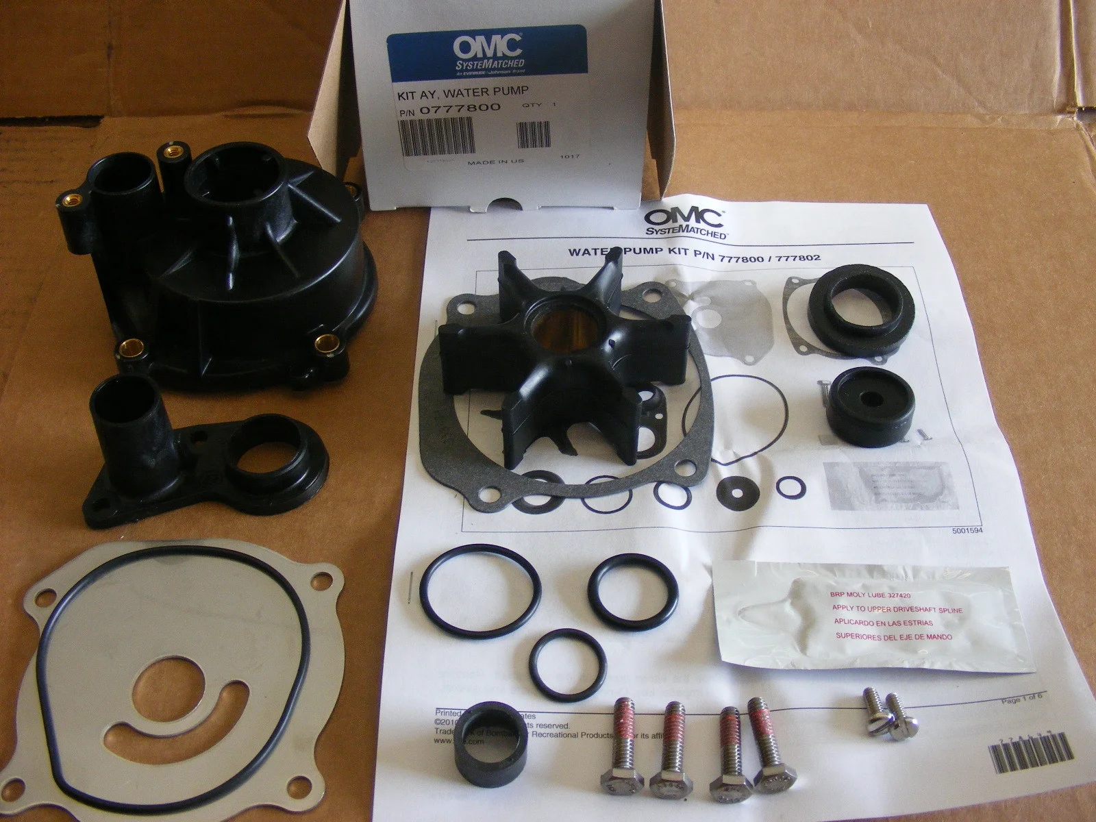 Johnson Evinrude OMC New OEM Kit Ay,Water Pump, 0777800