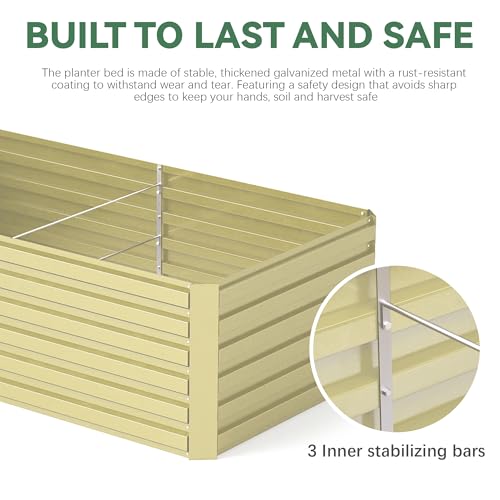 FOOWIN 2pcs 8x4x2ft Galvanized Raised Garden Bed, Planter Raised Garden Boxes Outdoor, Large Metal Raised Beds for Gardening