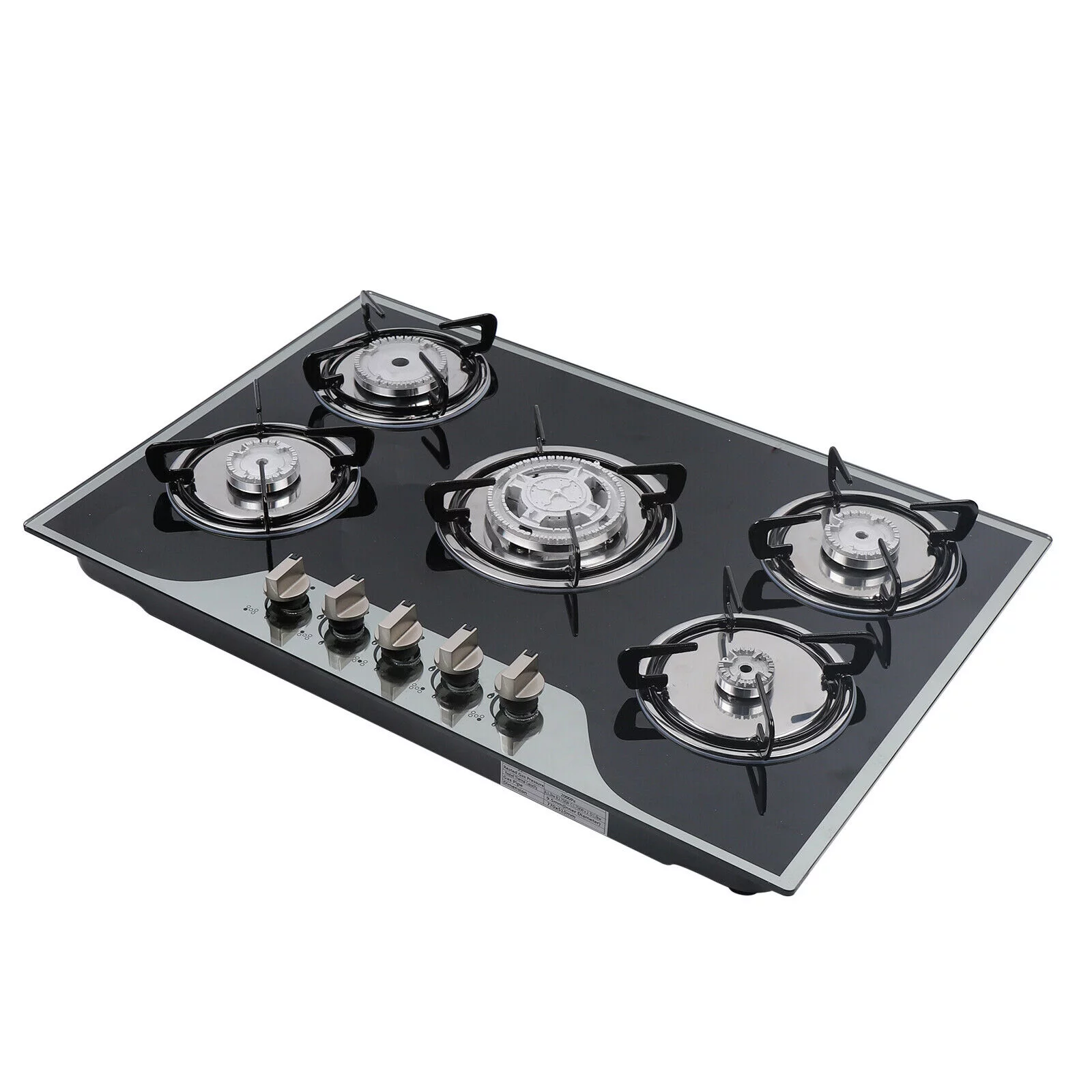 30" Gas Cooktop 5 Burner Stove Tempered Glass Gas Cooktop