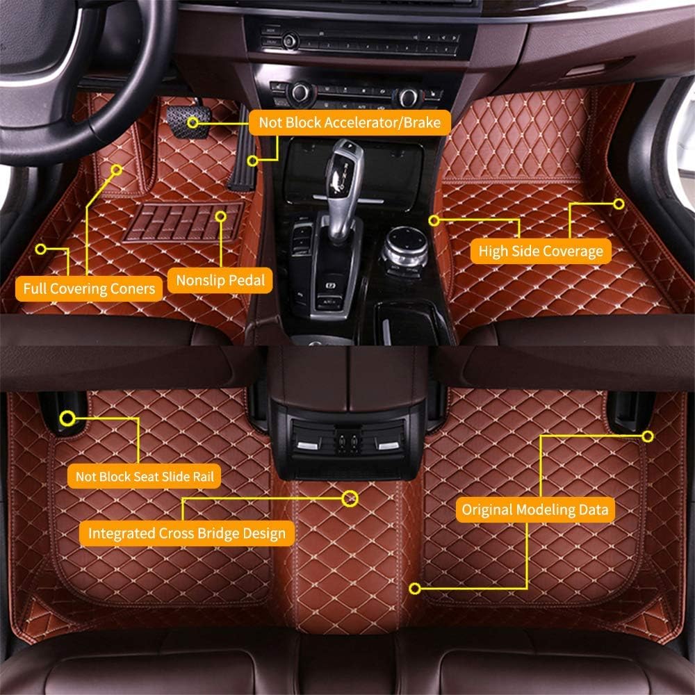 Custom Car Floor Mats for Lexus RX270 RX350 RX330 2007-2015 Waterproof Anti-Skid Luxury Leather Full Coverage Liner Front ＆ Rear Mat/Set Beige