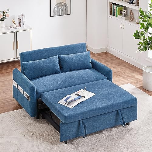 Harper & Bright Designs 3 in 1 Convertible Sleeper Sofa Bed, Modern Velvet Loveseat Futon Sofa Couch w/Pullout Bed, Love Seat Lounge Sofa
