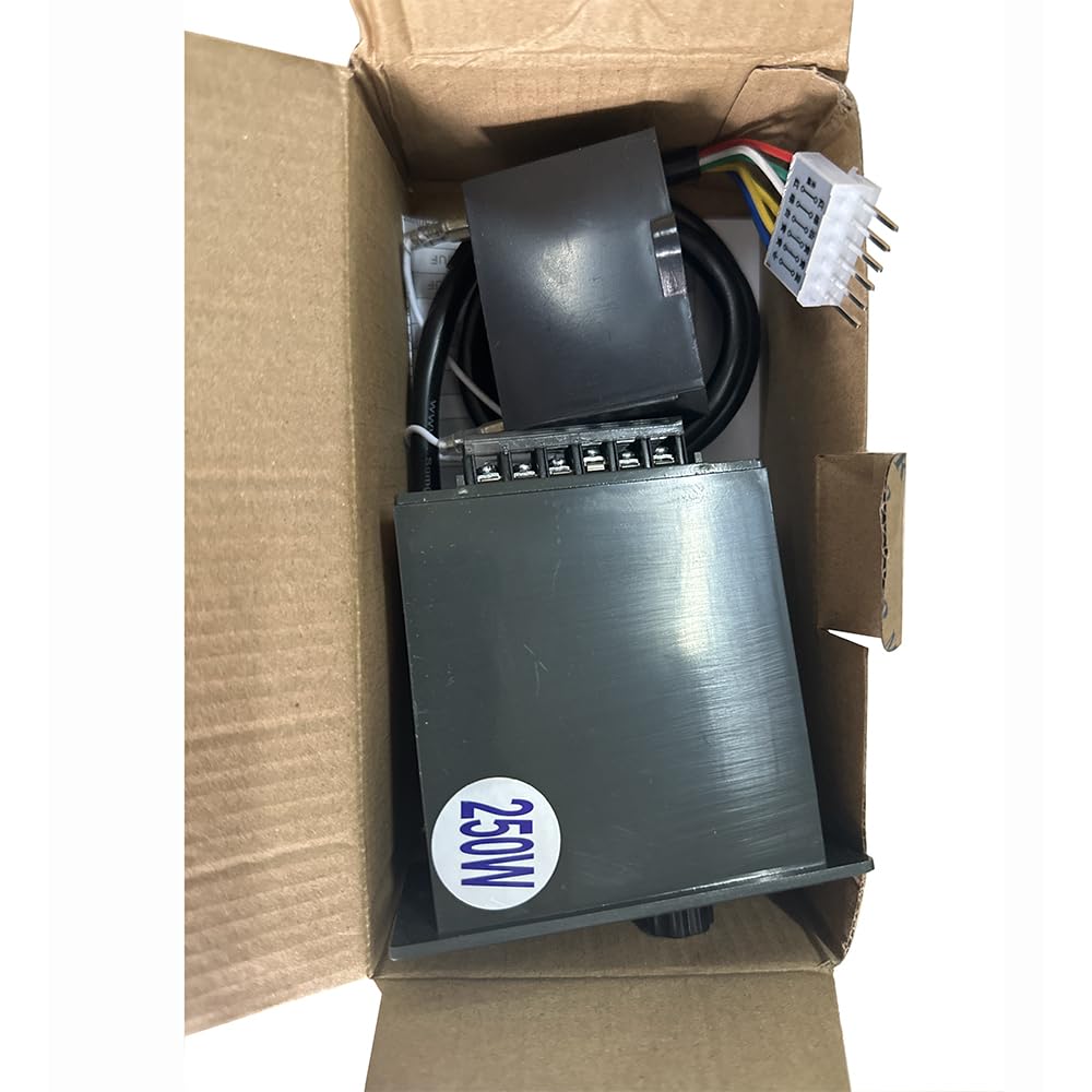 High Torque AC Motor + Speed Controller + Gear Box, 250W Single Phase Electric Motor with Gearbox, Variable Speed Motor