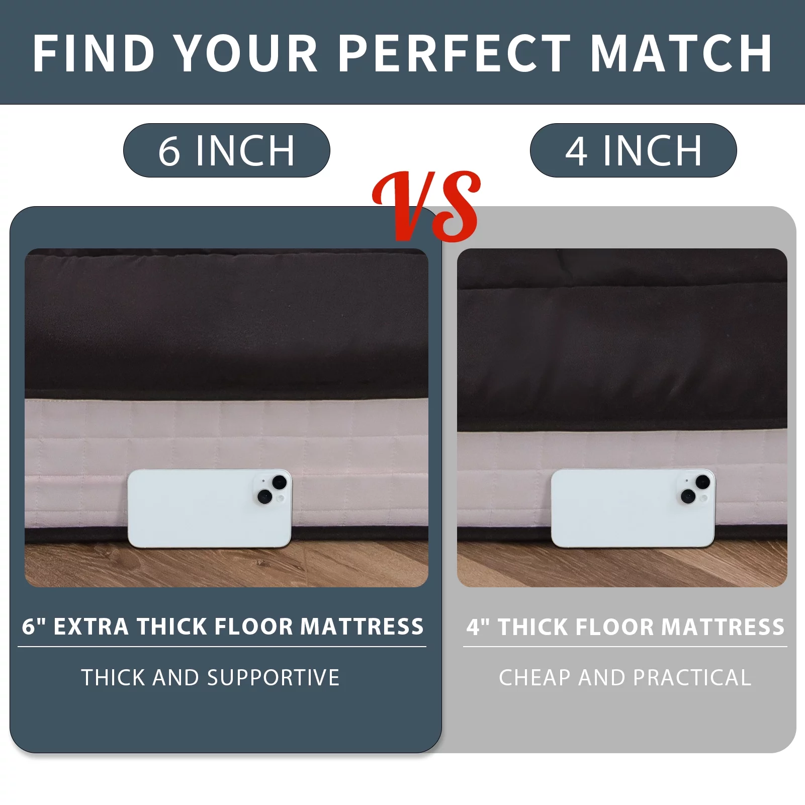 MAXYOYO 6" Extra Thick Japanese Floor Mattress Futon Mattress