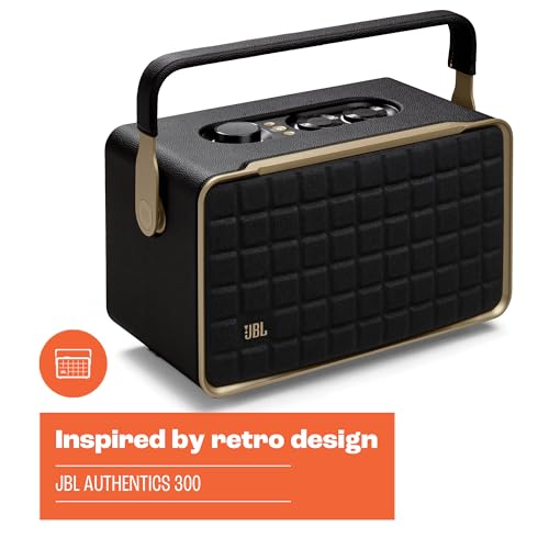 JBL Authentics 200 - Retro Style Smart Home Speaker with Built in Wi-Fi, Bluetooth and Voice Assistants, Alexa and Google Assistant