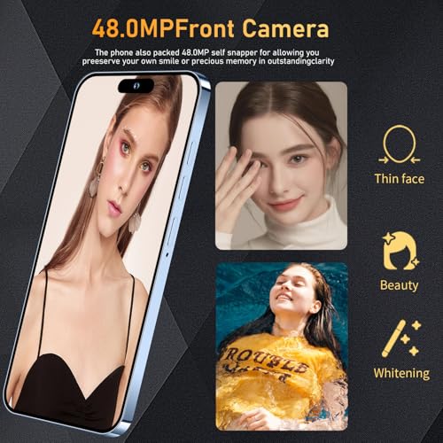 15 Ultra Smartphone Unlocked Cell Phone,Battery 6800mAh 6.8 HD Screen Unlocked Phone,12+512GB Android 14 with 128GB Memory Card