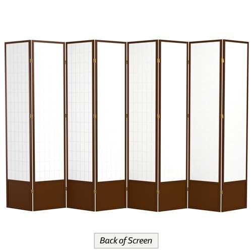 Red Lantern 7 ft. Tall Window Pane Shoji Screen-White-3 Panels Room Divider