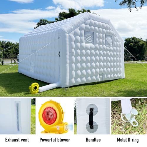 Large Black Inflatable Nightclub 20X16.5X12Ft Disco Cube Gazebo Event House with Logo Area Portable Inflatable Party Tent for Birthday, School Events