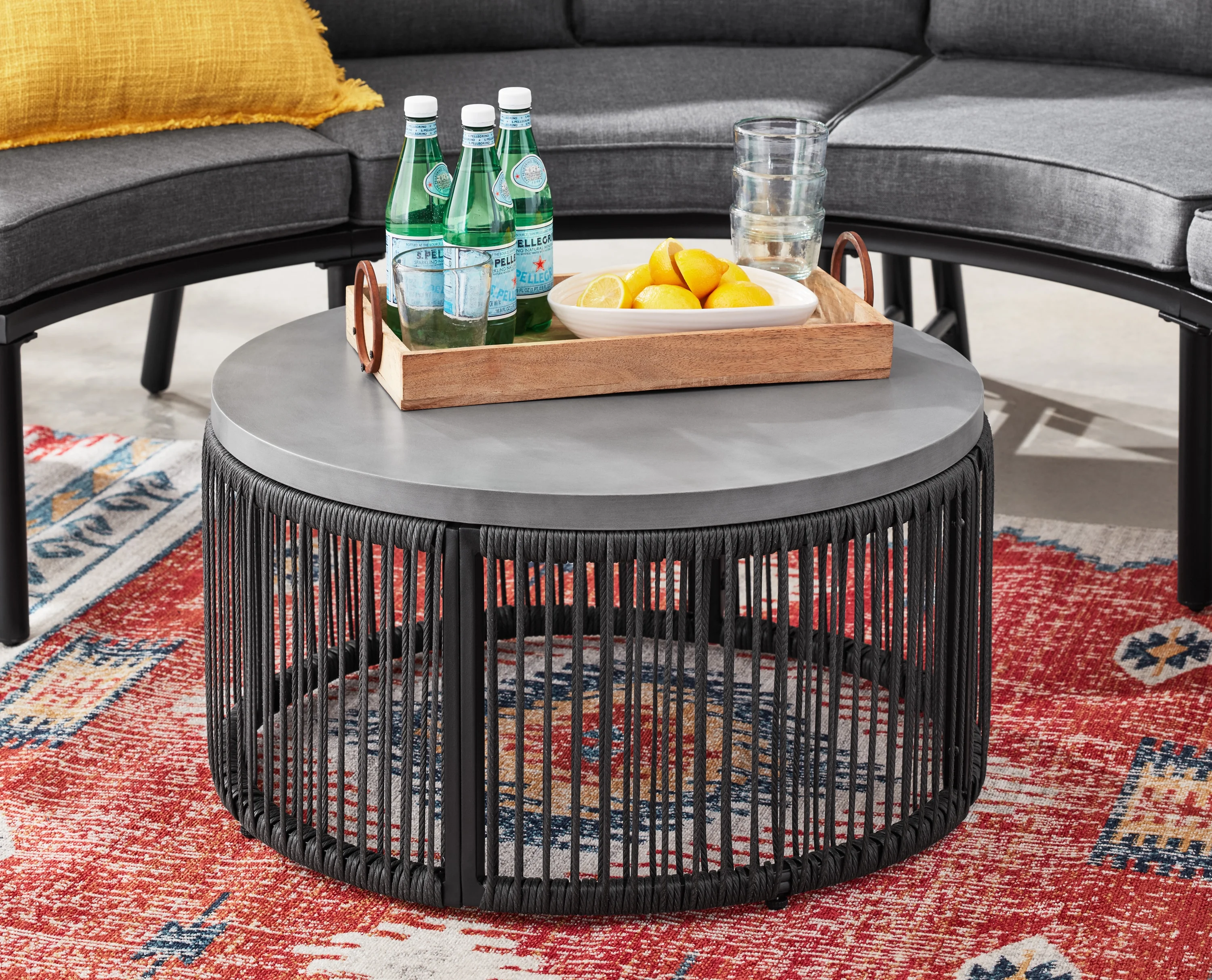 Mainstays Lawson Ridge 3-Piece Steel Curved Outdoor Sectional Set with Cushions, Gray
