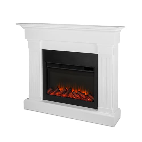 Real Flame Crawford 48" Slim Indoor Electric Fireplace with Mantel for Living Room or Bedroom, Replaceable Fireplace Insert Heater