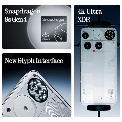 Nothing Phone (3) Cell Phone, 2025 New 5G Unlocked Phones 512GB, Android 15, Snapdragon 8s Gen4
