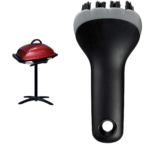 George Foreman 12-Serving Indoor/Outdoor Rectangular Electric Grill, Red, GFO201R