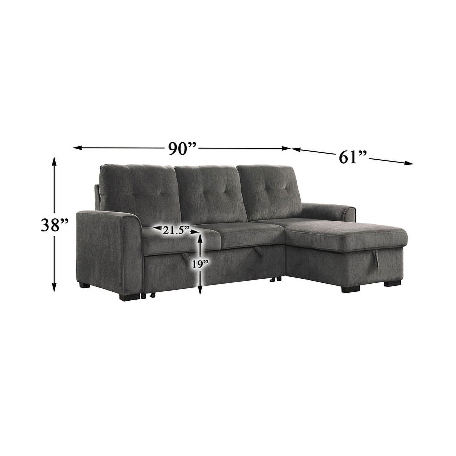 Bowery Hill Modern / Contemporary Reversible Sectional in Dark Gray Finish