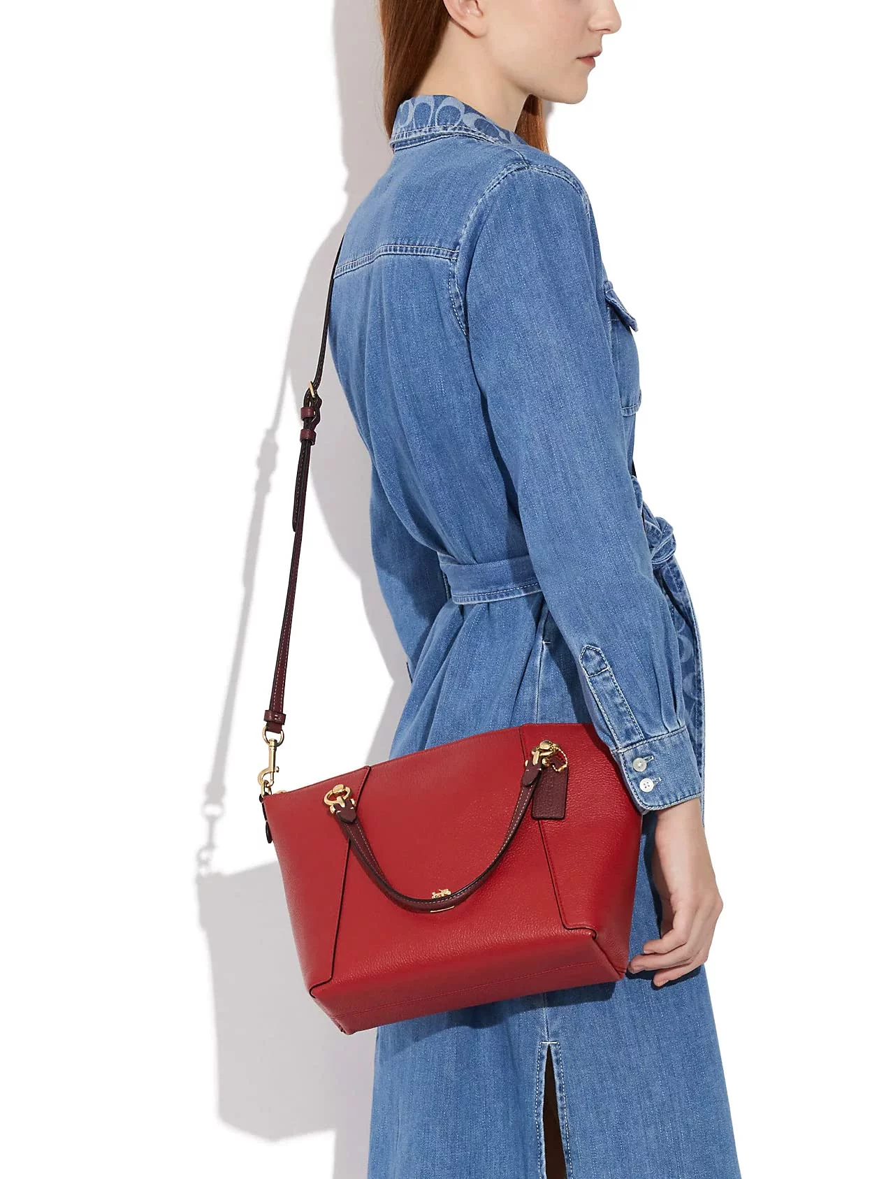 Coach Women's Kacey Satchel Crossbody, Red Apple Multi
