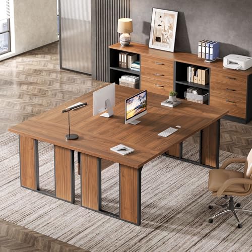 Tribesigns 63‘’ L-Shaped Executive Desk, Office Table with 47-Inch Drawers Cabinet, Large Computer Desk with Storage Shelves
