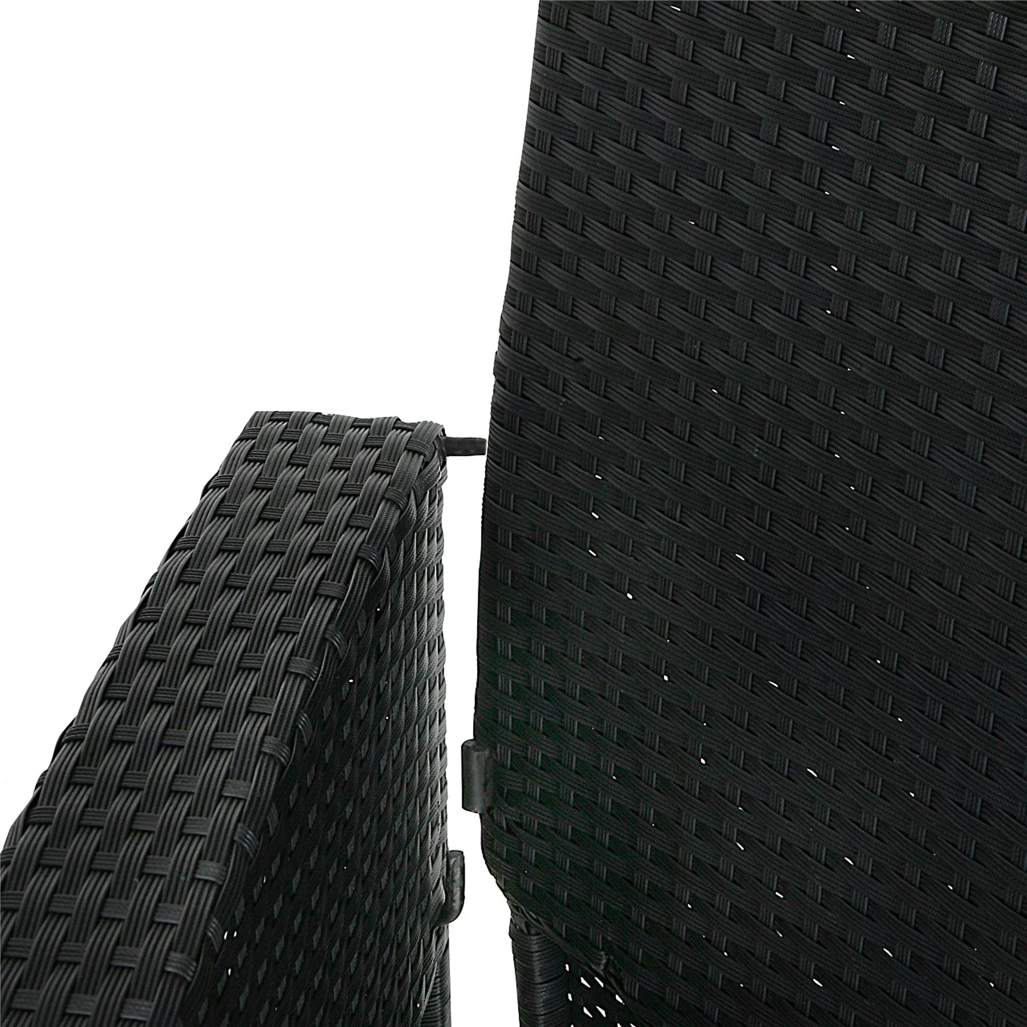 COSCO Outdoor 4 Piece Conversation Set, No Tools Assembly, Gray Cushions, Black Resin Wicker