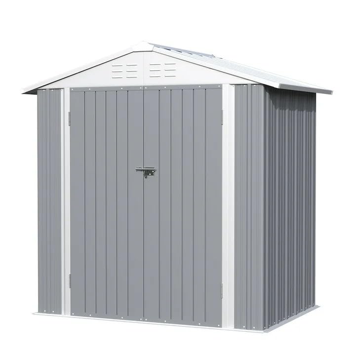 Greesum 5×3 FT Outdoor Storage Shed, Metal Storaged Sheds Without Floor, Tool Sheds with Lockable Doors and Sloping Roof for Garden, Patio, Backyard