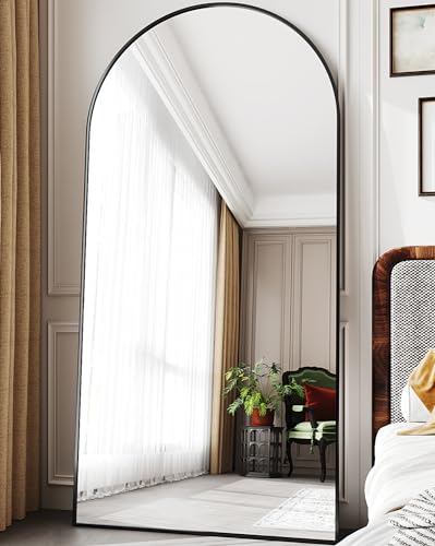 Full Length Mirror, 76"x34" Arched Floor Mirror Freestanding, Floor Standing Full Body Mirror with Stand for Bedroom