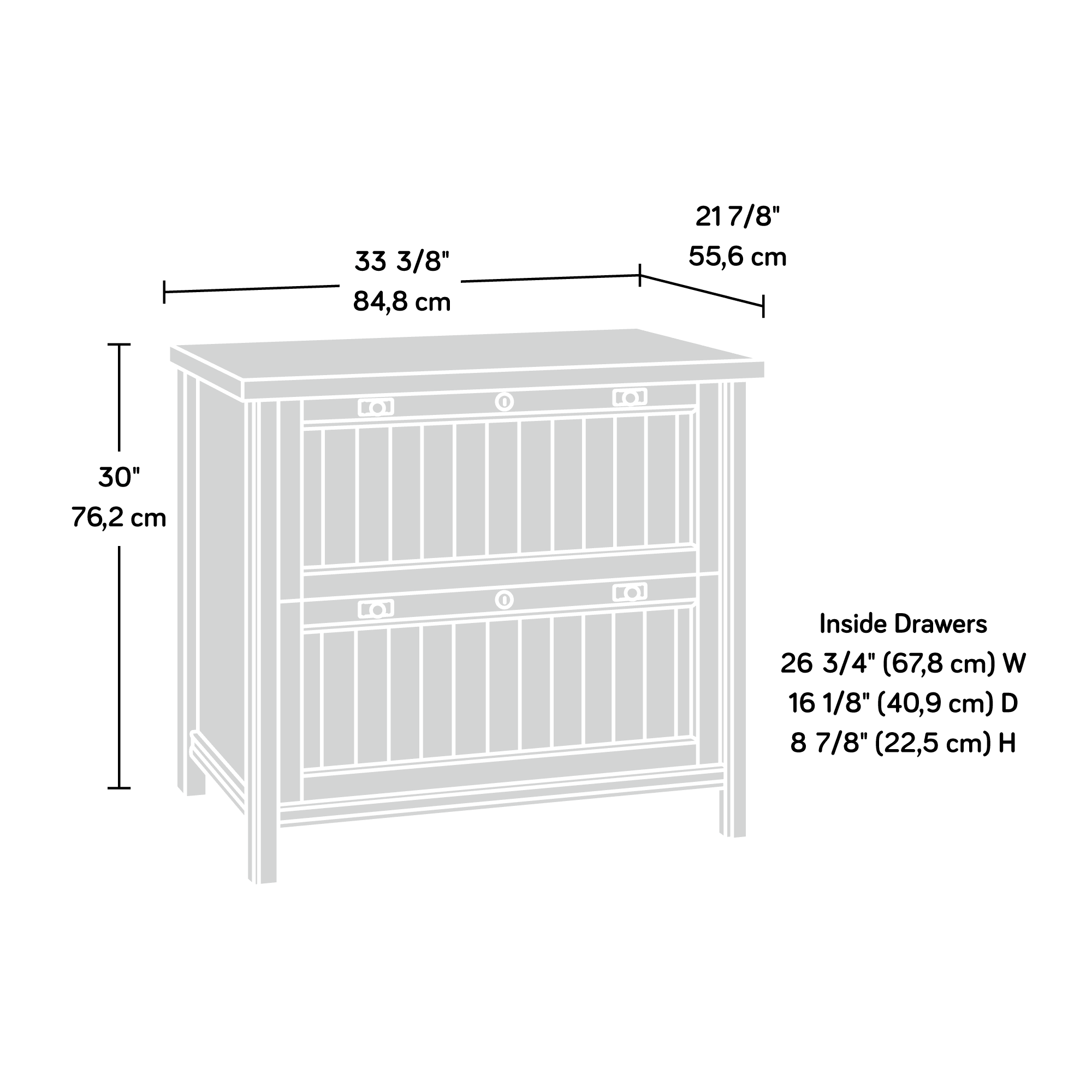 Sauder Costa Lateral File Cabinet, Coffee Oak Finish