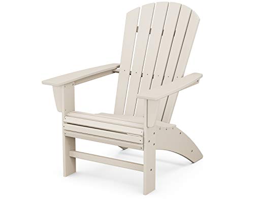 POLYWOOD Nautical Curveback Adirondack Chair, HDPE Outdoor Patio Furniture for Deck, Pool, Garden, Made in USA