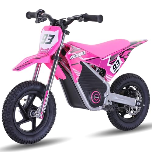 OLALA 36V Electric Dirt Bike for Kids Aged 4-8, Brushless 350W Racing Grade Electric Motorcycle, Up to 18.6MPH & 3 Speed Settings, Dual Disc Brakes